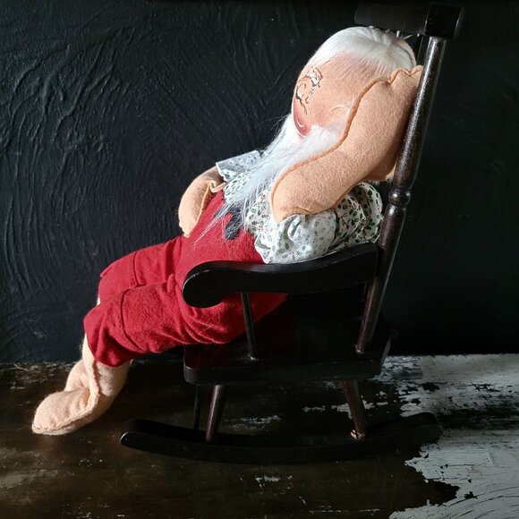 Vintage Annalee Santa Sleeping In Rocking Chair Doll, Vintage Christmas - Picture 7 of 9